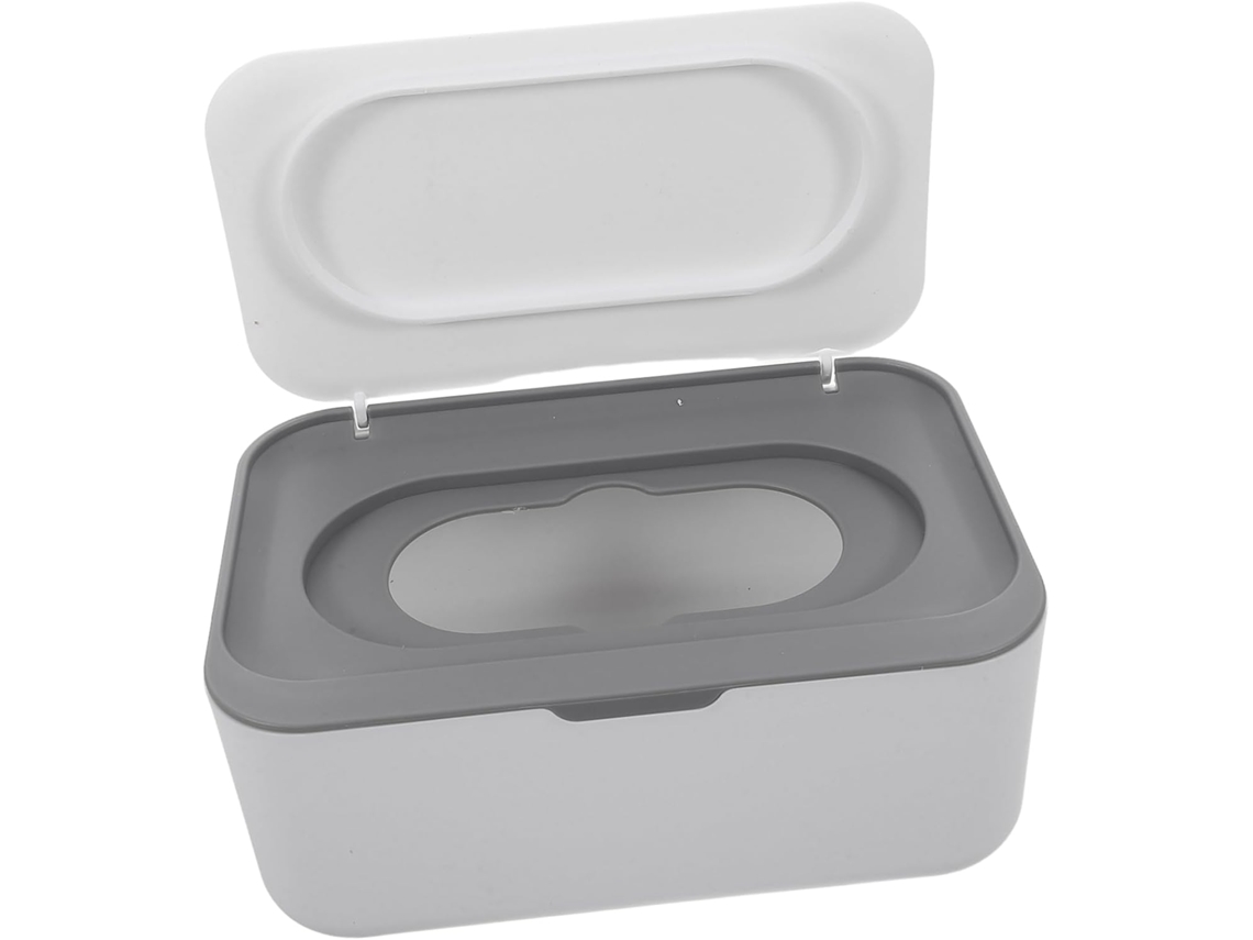 Caja de plástico para toallitas húmedas con extractor y sello a prueba de polvo para uso en el baño.