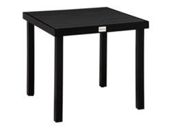 Mesa De Comedor De Aluminio Negro Y Plástico, 80x80x74cm