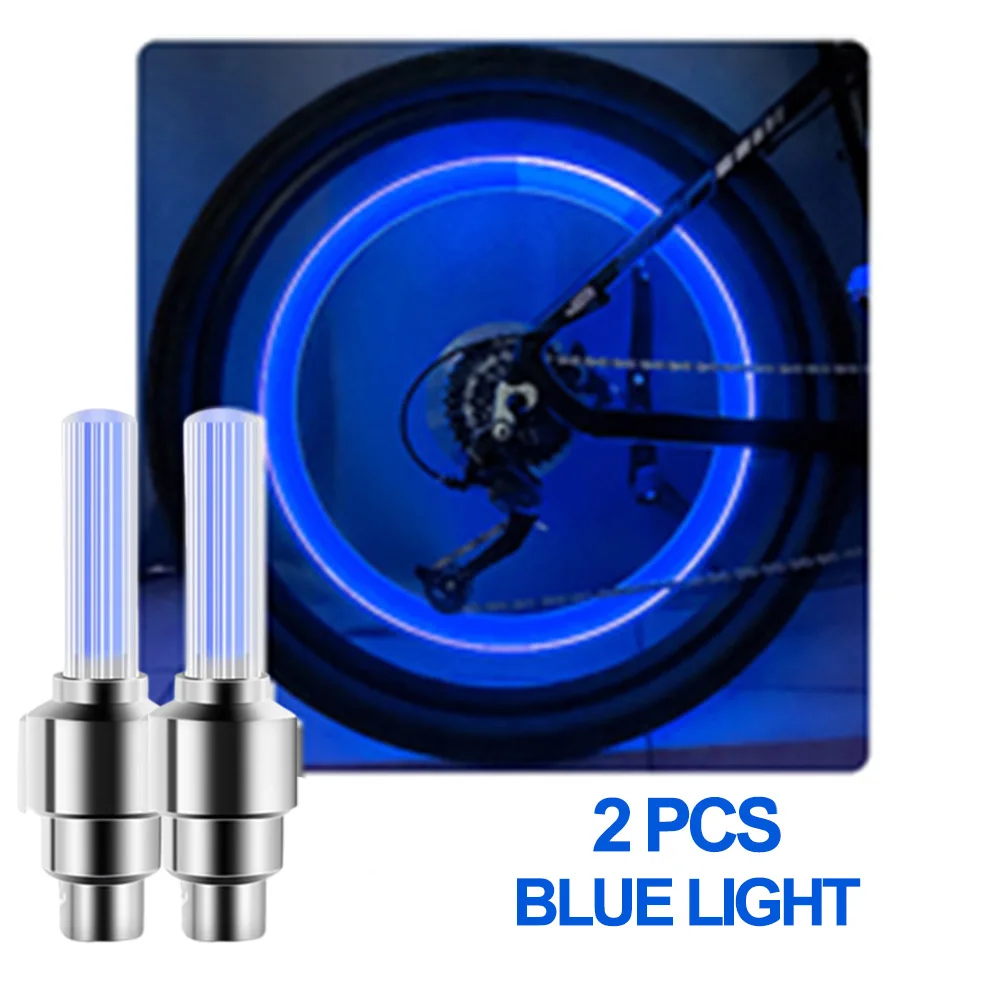 Luz LED para válvula de bicicleta, luz de neón para radios y neumáticos, iluminación de seguridad nocturna, accesorio para ciclismo. Aeuzwr