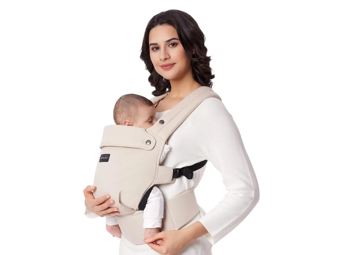 Mochila Portabebés Momcozy Ergonómica, Cómoda Y Ligera Para Bebés De 3 A 24 Meses, Color Caqui.