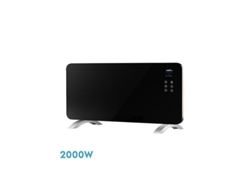 Emisor Térmico De Cristal Himalaya Negro 2000w 2 Potencias Mando Temporizador Ip24 (38x92x6,86cm)