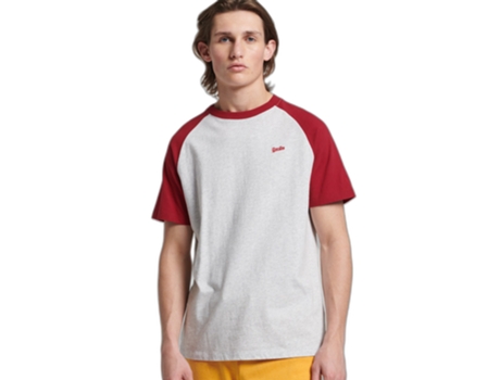 Camiseta para Hombre SUPERDRY (M - Algodón - Gris)