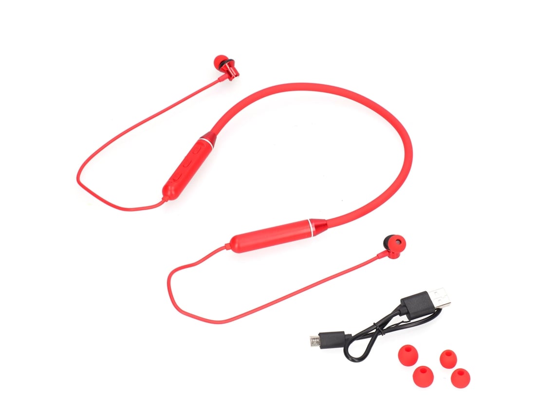 Auriculares Deportivos Bluetooth 5.1 Con Cancelación De Ruido, Diseño Para Llevar En El Cuello, Batería De Larga Duración, Color Rojo.