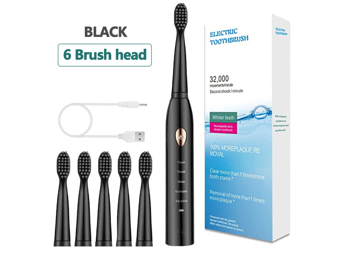 Cepillo de Dientes Eléctrico TRUMSEN X-1 Plus Negro (32000 Rpm - 5 Modos - Recargable)