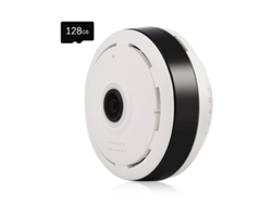 BISBISOUS V380Pro Cámara de Vigilancia con Tarjeta de Memoria 128G Conexión Wifi Panorámica 360 Compatible con Android/Iphone Blanca
