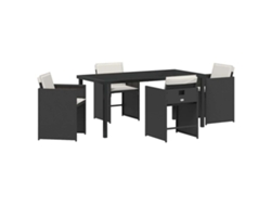 Juego de comedor de jardín Vidaxl de 5 piezas en mimbre negro
