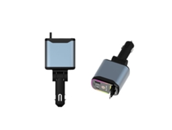 Cargador Coche 4 En 1 120w Qc3.0 Cables Retráctiles Lightning+usb-c, Luz Ambiental Estelar, Rotación 180° Entrada 12-24v