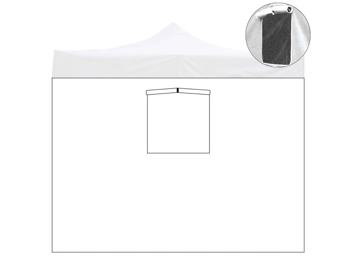 Cubierta lateral blanca impermeable de 3x2 m con ventana para cenador plegable Market-pro