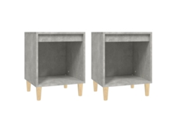 Mesitas de noche de dos piezas, 40x35x50 cm, Gris Cemento, MAISON EXCLUSIVE