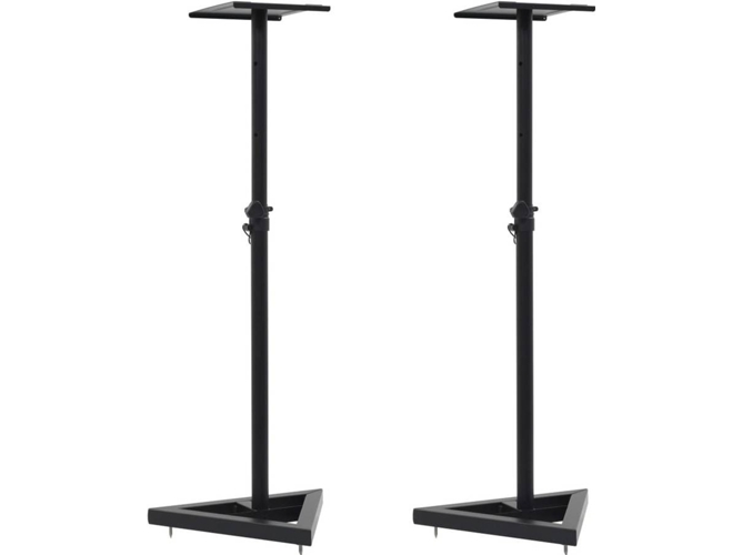 Soporte Altavoz Vidaxl monitores de estudio 2 pcs acero negro para altavoces unidades 2x altura ajustable pie tornillos antivibración regulables patas goma extra bases