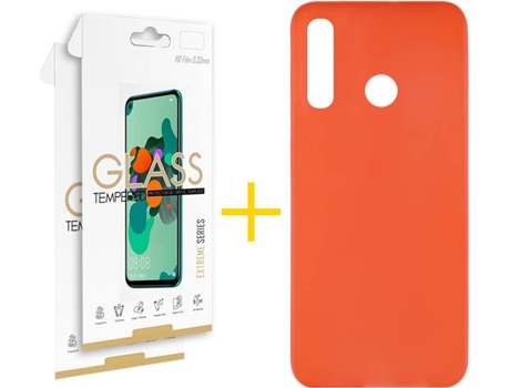 Kit Funda + 2 Protectores de Pantalla Huawei P Smart 2019 Plus SKYHE Liso 9 Rojo
