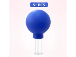 (azul S) Copa De Masaje De Goma, Elevación De La Piel Facial Por Vacío, Tallas S, M, Xl