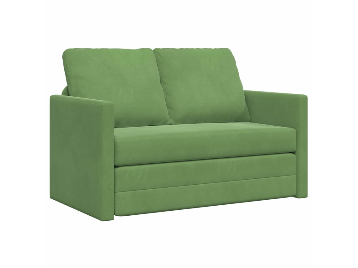 Sofá Cama | Sofá De Salón | Sofá De Descanso Verde Claro 204 X 122 X 60 Cm Terciopelo