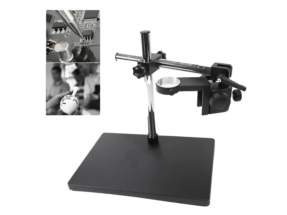 Soporte para microscopio con brazo, altura ajustable, montaje en mesa, negro OEM