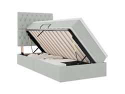 Syfax™ Cama Con Almacenamiento Y Colchón Gris Claro 100 X 200 Cm