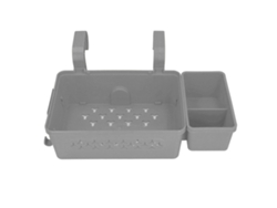 Omni-canasta De Almacenamiento Para Piscina Colgante Con Portavasos Para Barandilla ≤2.3in Para Bebidas Toallas Gris Oscuro