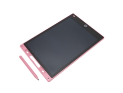 Tableta de escritura LCD de 12 pulgadas para niños con pantalla a color sensible a la presión y luz rosa dorada
