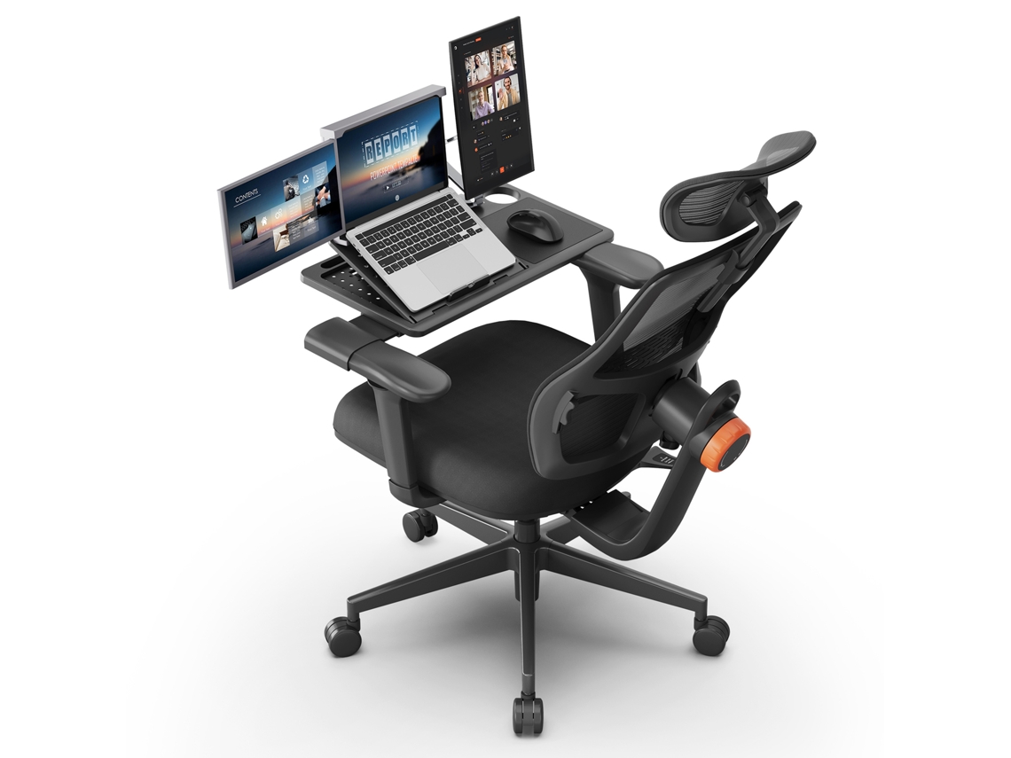 Silla de oficina ergonómica Magich003 con computadora portátil extraíble, estación de trabajo de escritorio, negra, Newtral
