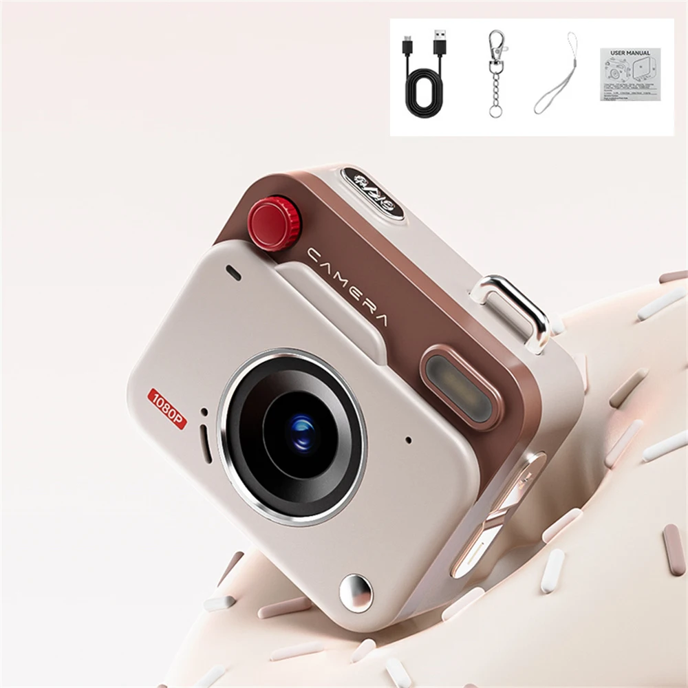 Mini Cámara Digital Hd 1080p (caqui, 32 Gb) - 48 Mp - Cámara Para Selfies Escolares Para Estudiantes Y Niños