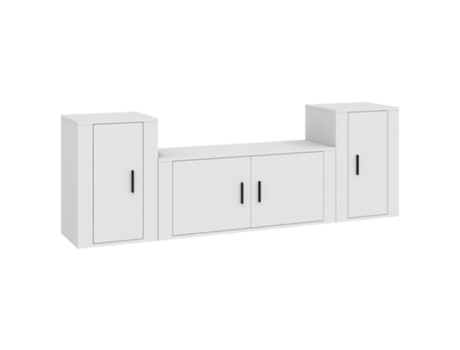 Conjunto 2 de muebles de TV VIDAXL madera contrachapada blanco