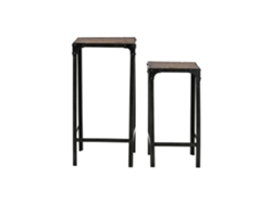 Juego de 2 mesitas auxiliares de hierro reciclado, 38x38x75cm ALEXANDRA HOUSE LIVING