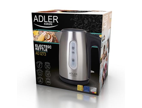 Adler Ad 1273 Hervidor eléctrico 1 L 1200 W Negro Avellana Acero inoxidable