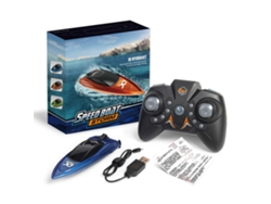 Azulmini Lancha Rc De Alta Velocidad Con Control Remoto, Luz Led, Lancha Rápida Palm, Juguete Acuático De Verano Para Piscina