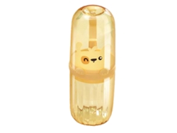 Estuche Portátil Para Cepillo De Dientes Y Pasta De Dientes, Color Amarillo Transparente, Ideal Para Viajes.