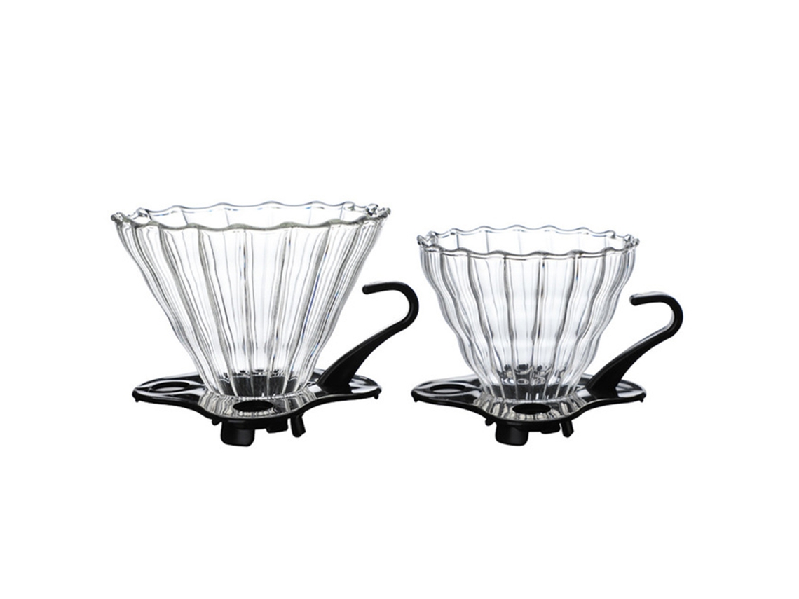 Cono de goteo con filtro de café de vidrio con base extraíble