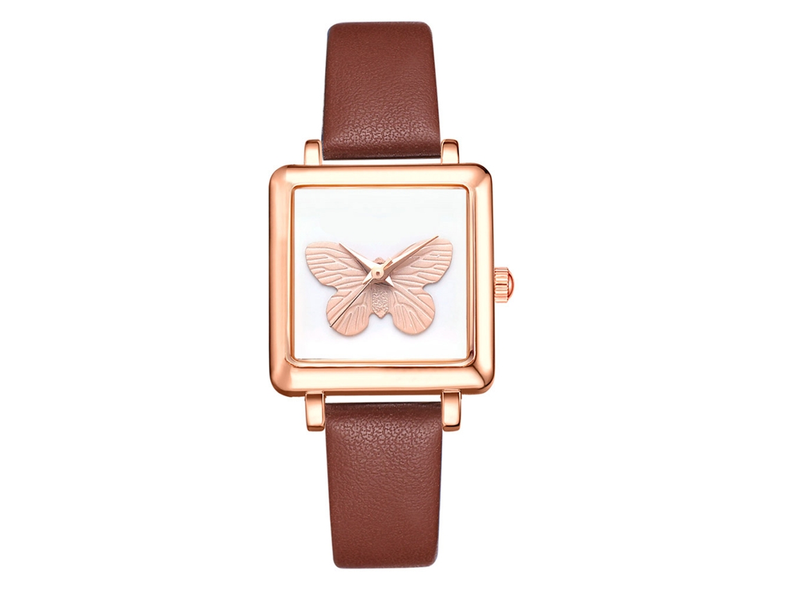 Reloj De Pulsera Casual De Moda Para Mujer Lvpai Con Correa De Cuero Sintético Marrón.