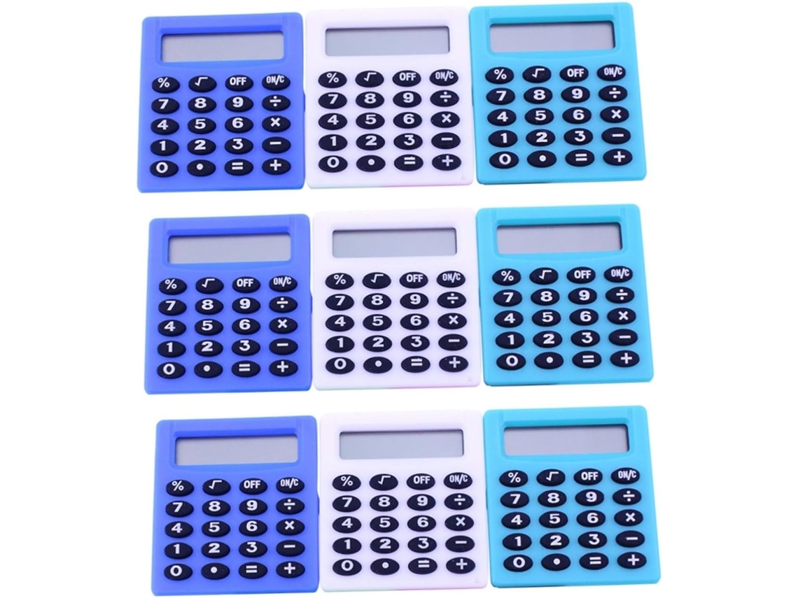 Calculadora Mini Serie 3 para estudiantes, Contador aritmético portátil para operaciones básicas, 3 Uni Gokoco