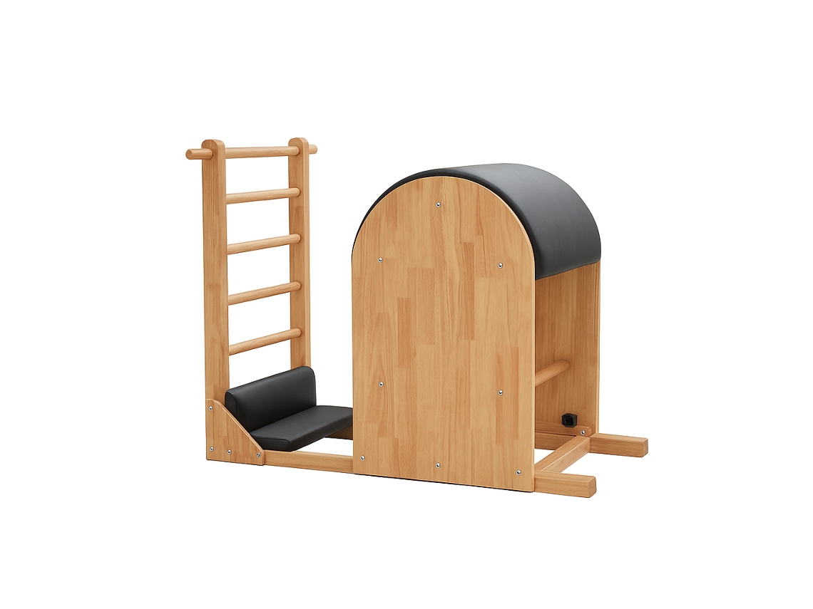 Barril Pilates Cuore Pilates – Estructura En Madera Maciza, Acolchado Eva Alta Densidad, Tapizado Negro Lavable