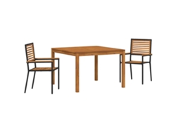 Conjunto De Comedor De Jardín 3 Uds | Mueble De Jardín Negro