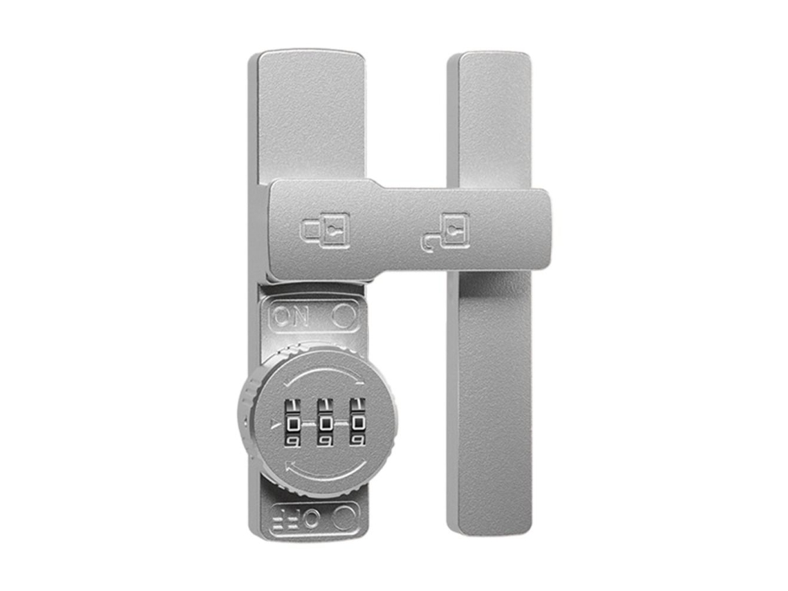(plateado) Cerradura De Seguridad Para Puerta Con Combinación De Tres Dígitos Y Pestillo Antirrobo De Aleación De Zinc Duradero.
