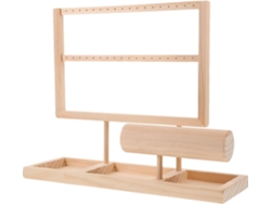 Organizador Joyas Madera Amplio Espacio Almacenamiento Soporte Exhibición Delicado Pendientes Pulseras Doble