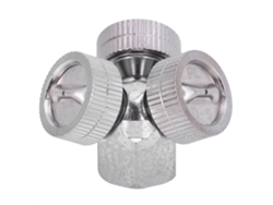 Boquilla De Riego Para Jardín Con 3 Salidas, Rosca Hembra, G3/8, Acero Inoxidable.