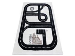Alfombra Fun Track Para Niños, Calle, Pueblo Crema (240 x 330 cm)
