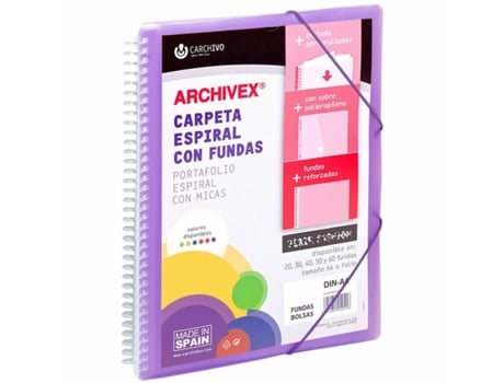 Carpeta de Clasificación CARCHIVO Archivex-Star Violeta A4 Espiral