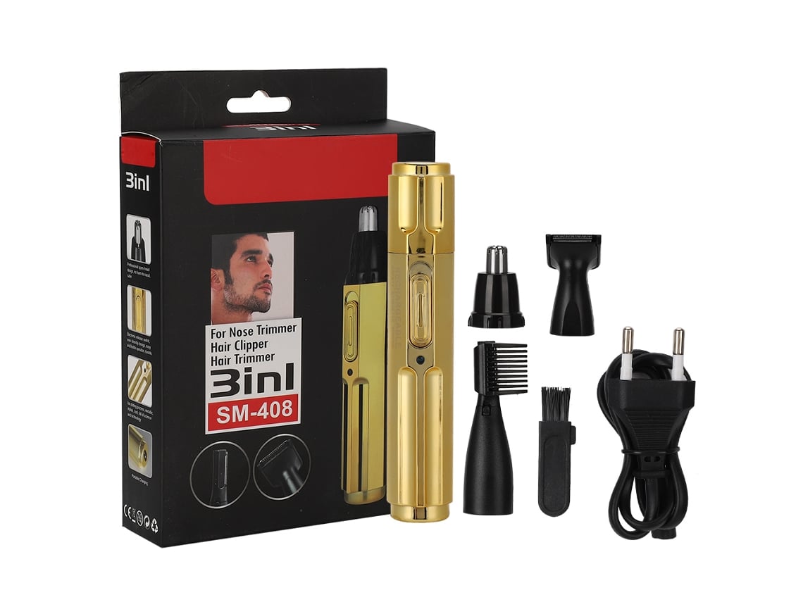 Recortadora Eléctrica Multifuncional Sportsman Para Barba, Cejas, Cabello, Nariz Y Bigote (dorada)