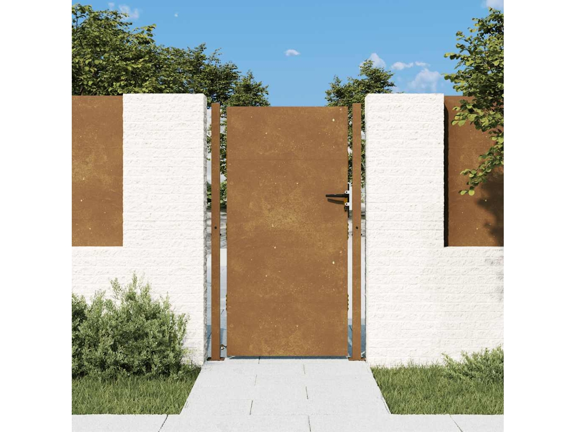 Puerta de jardín de acero corten de 105 x 180 cm WSD615011 Lovely House
