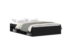 Maison Exclusive - Estructura De Cama Sin Colchón Roble Negro 120x190 Cm
