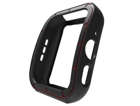 Smartwatch para OPPO Watch 3 Pro TPU Half Cover Hollow Watch Case con escala (Negro Rojo)
