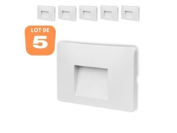 Conjunto de 5 manchas LED de pared blanca Vektab3 3W 3000K IP65 BRAYTRON