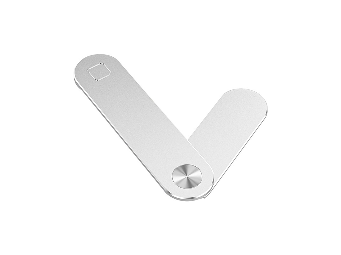 Soporte Magnético Ajustable Para Portátil/teléfono En Aluminio Plateado.