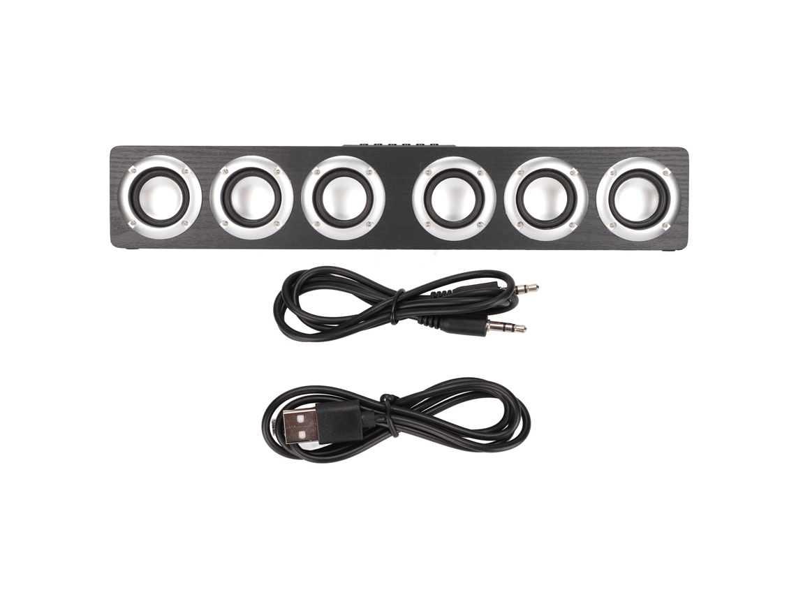Barra De Sonido Bluetooth 5.0 Con Graves Potentes, Altavoz Inalámbrico Multifuncional Para Teléfono Móvil, Tableta Y Pc - Negro