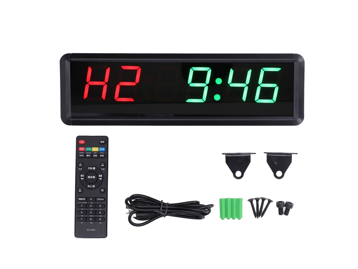 Relógio cronômetro para academia 1.8in led contagem regressiva com controle remoto plug uk S/MARCA