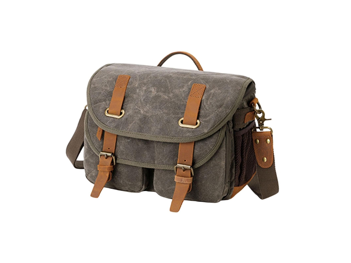 Bolsa De Hombro Para Cámara Impermeable Mochila Compacta Funda De Cámara Color Caqui Cjf