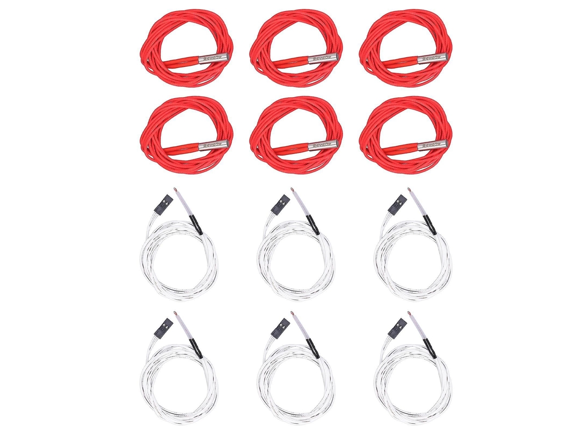 Kit de repuesto con 6 varillas calefactoras de 24 V y 40 W, cables, termistores y terminales para accesorios de extrusor para impresora 3D GOKOCO