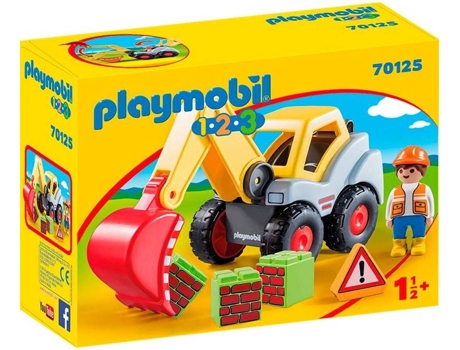 Playmobil PLAYMOBIL 1 2 3 Pala Excavadora (Idade Mínima Recomendada: 18 meses)