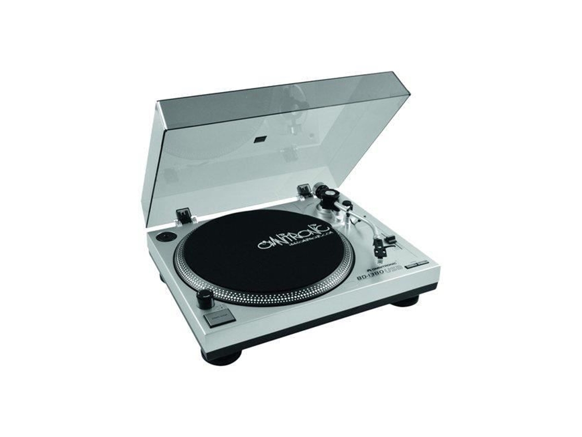OMNITRONIC Tocadiscos Bd-1380 Plata Correa de control de agudos Cubierta protectora contra el polvo
